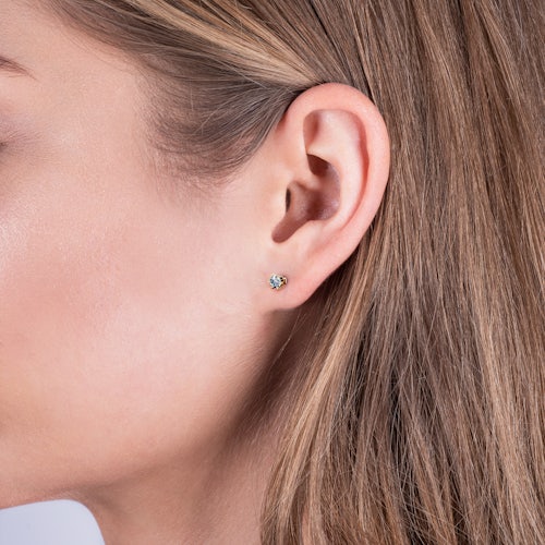 Kolczyki The Journey: złote, białe szafiry